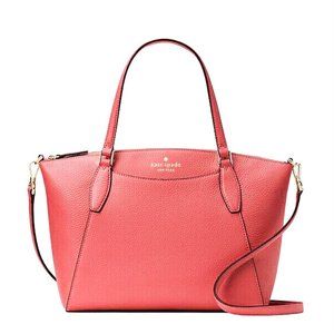 NWT KATE SPADE MONICA PEBBLE LEATHER MASONS BRICK PINK SATCHEL CROSSBODY